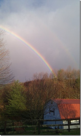 April12_Tricia Hicks captured the same rainbow from Railroad Grade Road in Fleetwood.