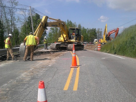 Here is a view of waterline construction across U.S. 321 near Norwood Circle in Blowing Rock. Photo:NCDOT
