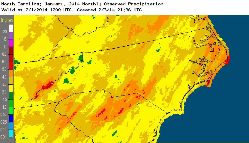 January 2014 precipitation