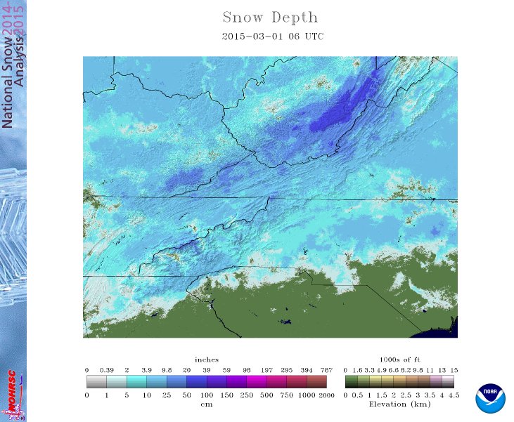 March 1 2015 snow depth