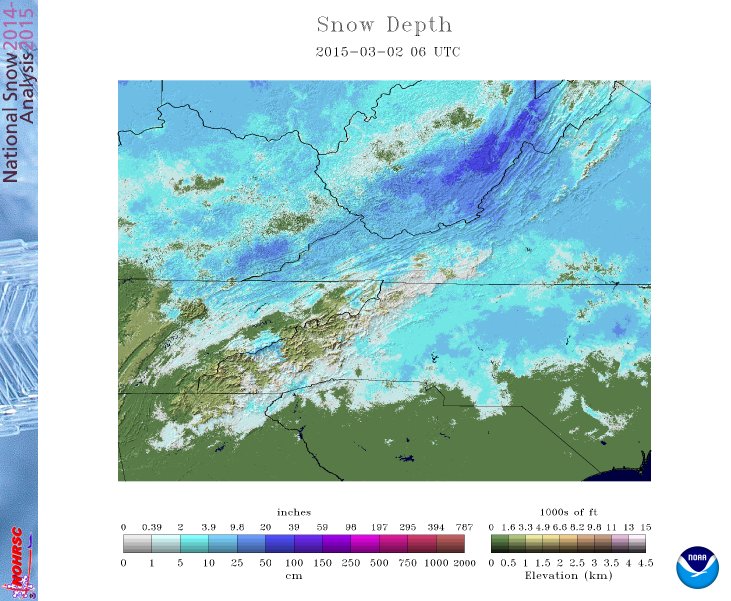 March 2 2015 snow depth