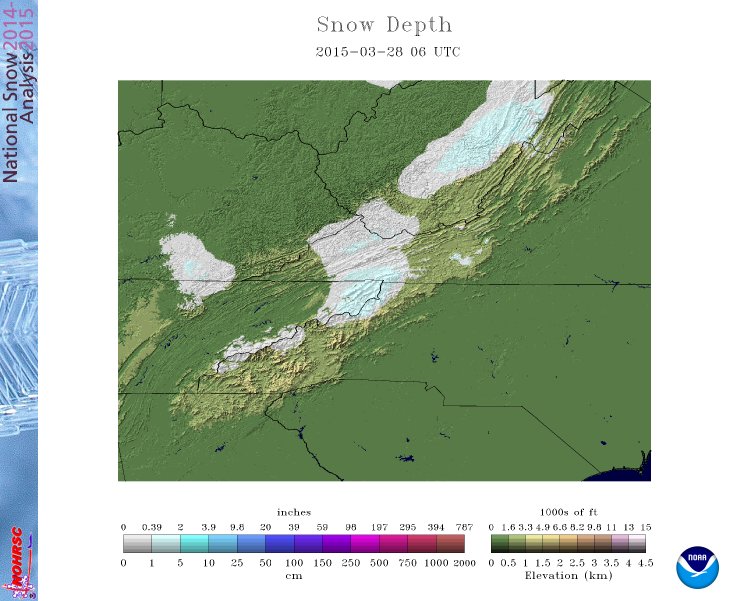 March 28 2015 snow depth