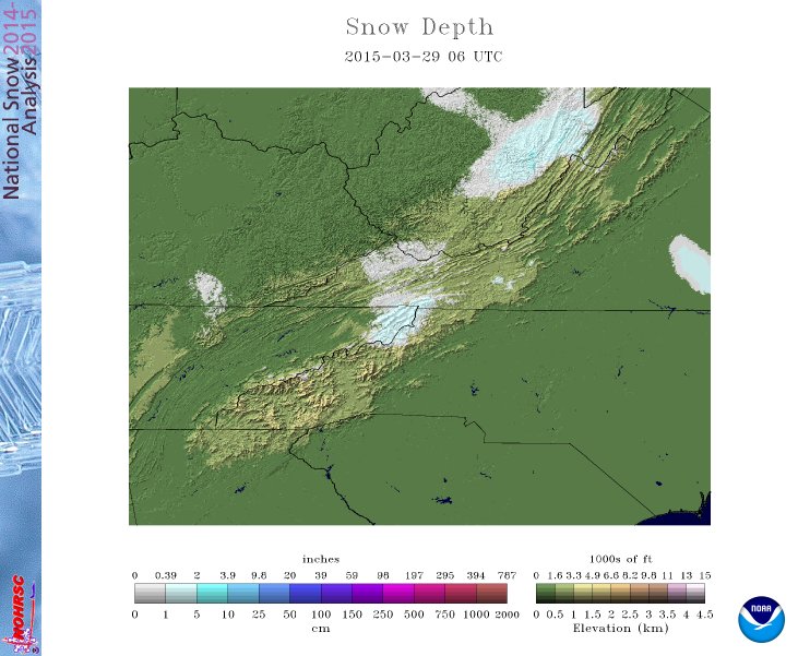 March 29 2015 snow depth