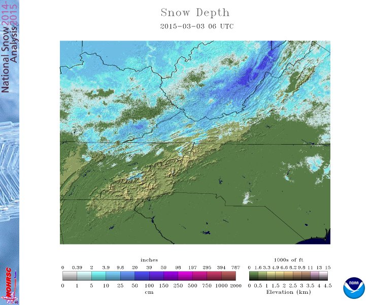 March 3 2015 snow depth