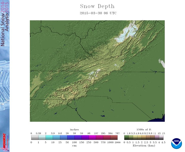 March 30 2015 snow depth