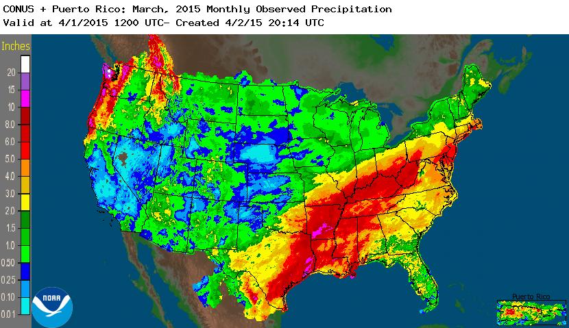 rainfall March 2015 nation