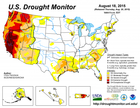 US Drought Monitor Aug 20,2015