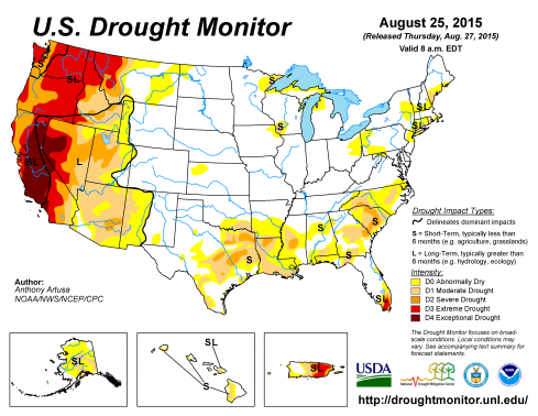 US Drought Monitor Aug 25,2015