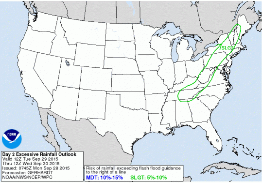 excessieve rainfall for Sept 29 2015