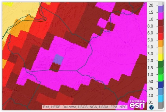 Rainfall Watauga Sept 21- 8am Oct 5 2015