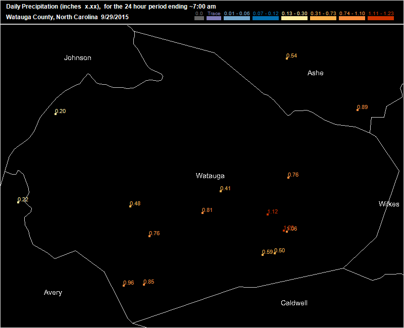 Tueday Sept 29 2015 CoCoRaHS map