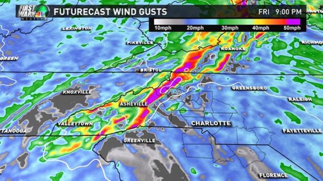 Nov 14 wind gusts forecast